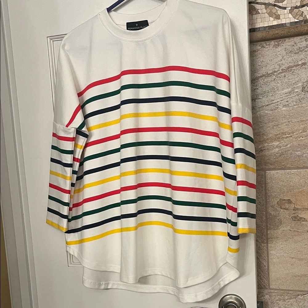 Pomander Place Multicolor Striped Blouse